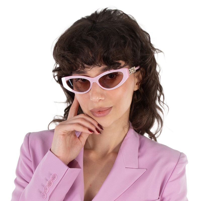 Versace Light Pink Mirror Silver Cat Eye Ladies Sunglasses VE4470B