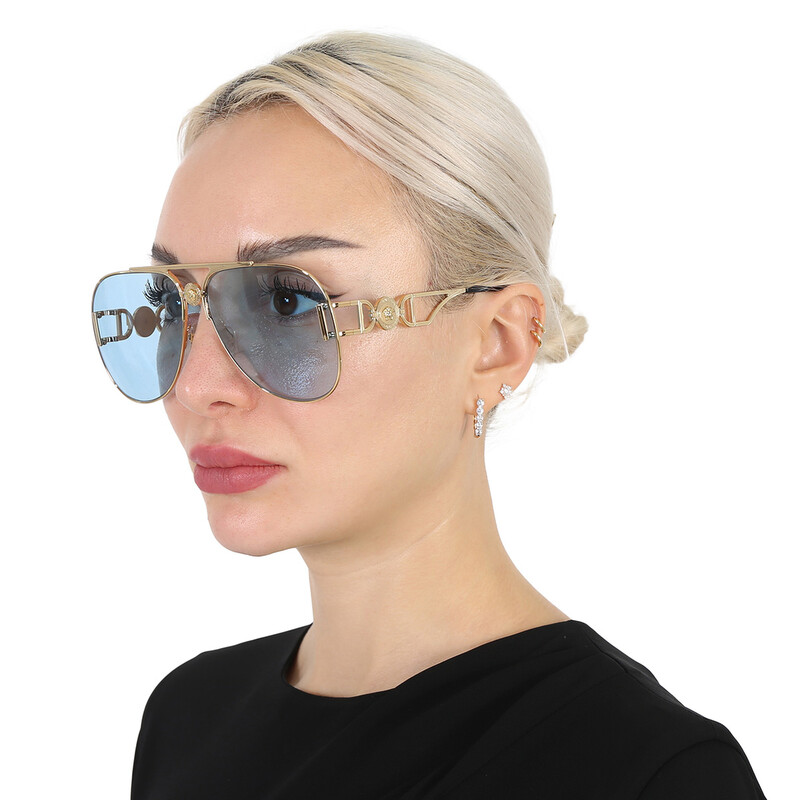 VERSACE ヴェルサーチ/サングラス メンズ ライトブルー/MOD.2255/Aランク/65【中古】 VERSACE ヴェルサーチ/サングラス メンズ ライトブルー/MOD.2255/A