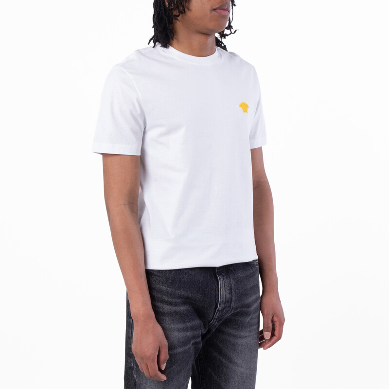 Versace Medusa Embroidered Cotton T Shirt, Size Large 1008481