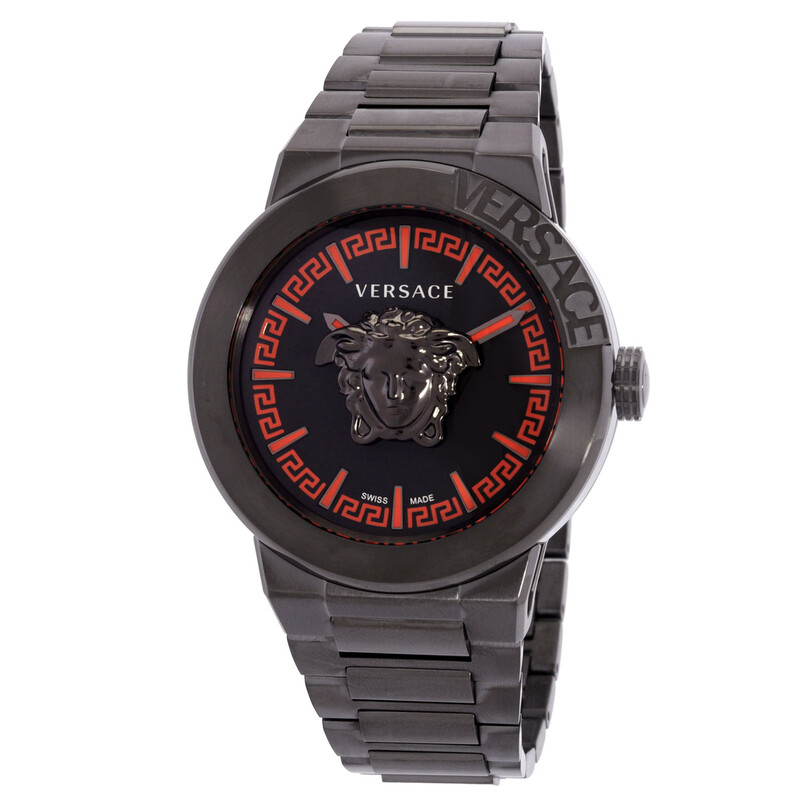 Versace Medusa Infinite Quartz Gunmetal Dial Men's Watch VE7E00723