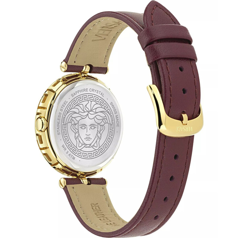 VERSACE メドゥーサ Versace Medusa Jewel Quartz Burgundy Dial Ladies Watch VE0B00125