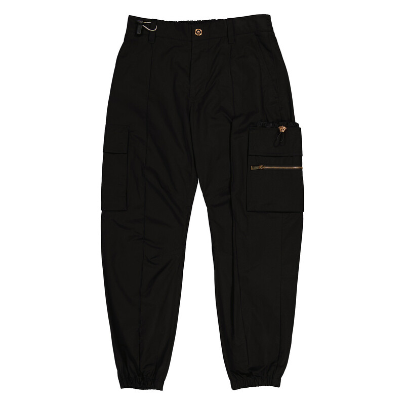 Versace Men's Black Slim-Cut Cargo Trousers, Brand Size 48 (US Size 32 ...
