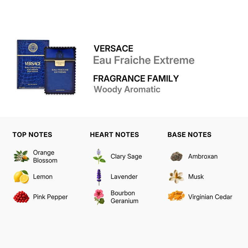 Versace Men's Eau Fraiche Extreme EDP Spray 3.38 oz Fragrances