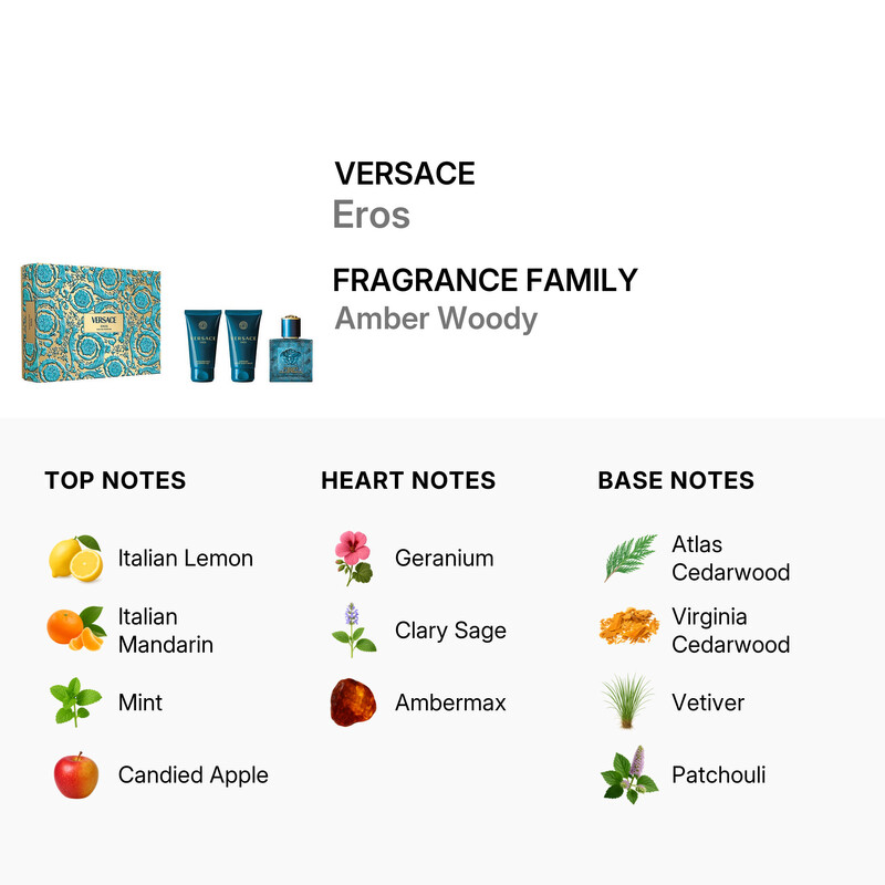 【超レア・強力セット】水入りシャンガンアメジスト ＆ エレスチャルクォーツ Versace Men's Eros 3pcs EDP Gift Set Fragrances 8011003893621
