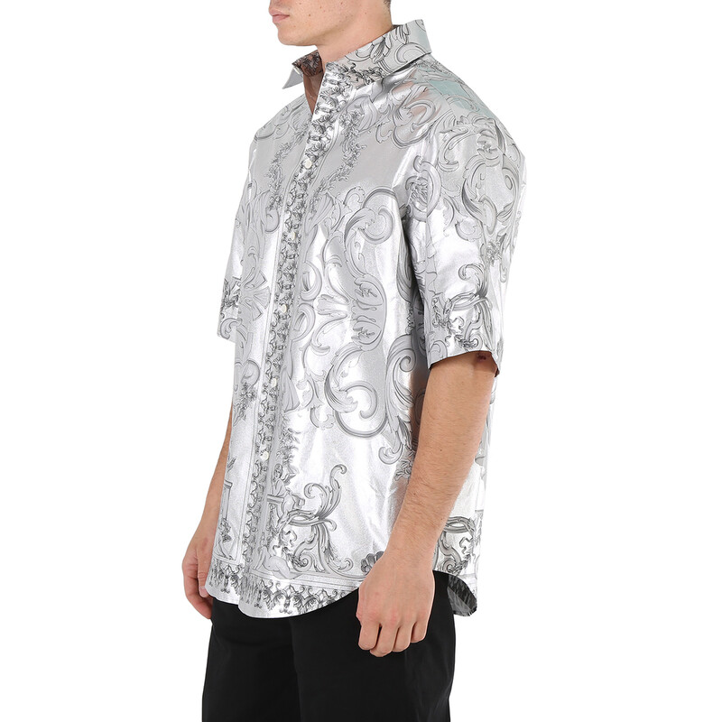 Versace Baroque Silk Shirt, Brand Size 46 (US Size 36) 1006378