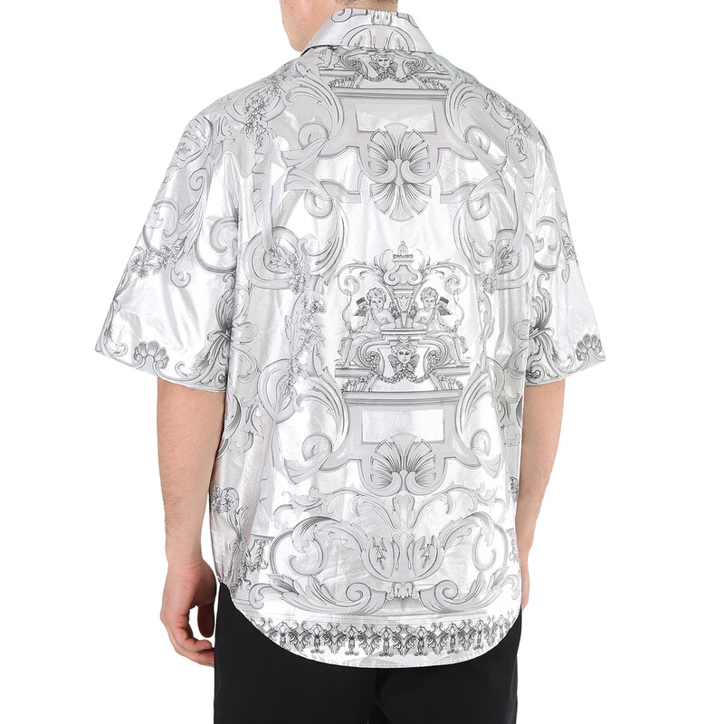 Versace Baroque Silk Shirt, Brand Size 46 (US Size 36) 1006378