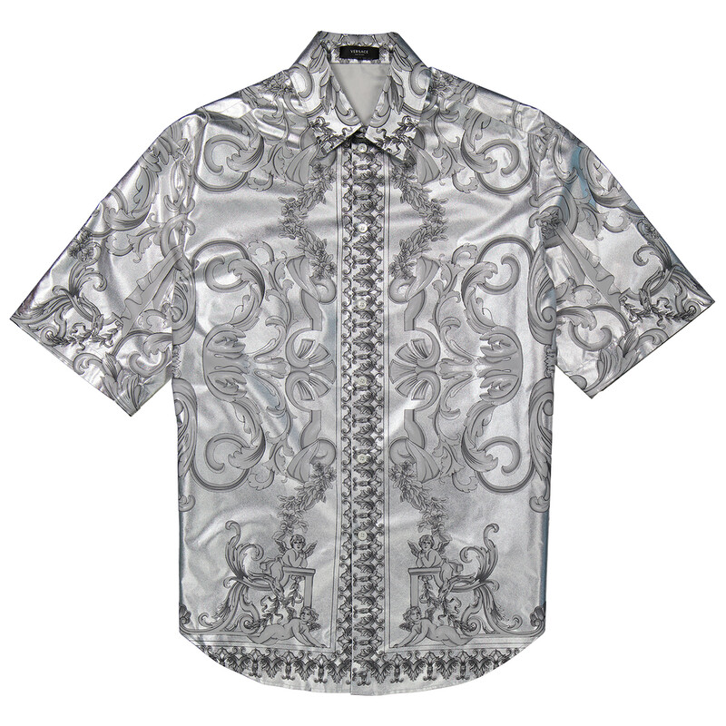 Versace Baroque Silk Shirt, Brand Size 46 (US Size 36) 1006378