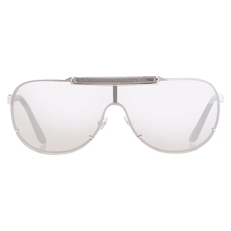 Versace Mirror Silver Shield Men's Sunglasses VE2140 10006G 140
