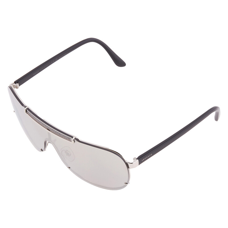 Versace Mirror Silver Shield Men's Sunglasses VE2140 10006G 140