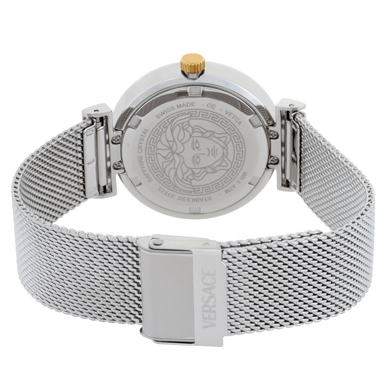 VERSACE メデューサ クリスタル 白文字盤 レディース クオーツ 腕時計 Versace Mythos Quartz White Dial Ladies Watch VETCA0424