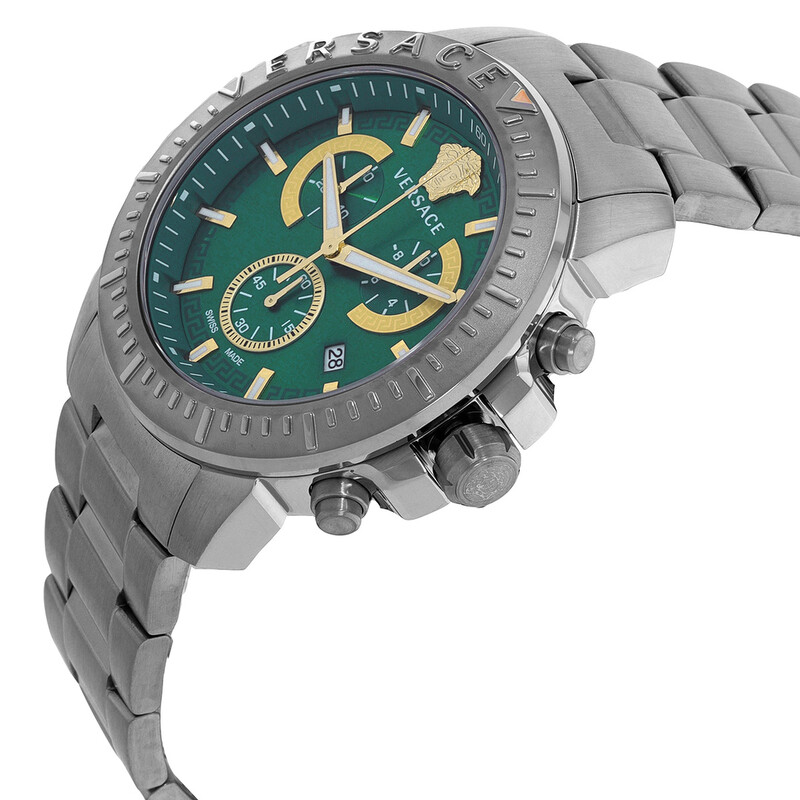 Versace New Chrono Chronograph Quartz Green Dial Men's Watch