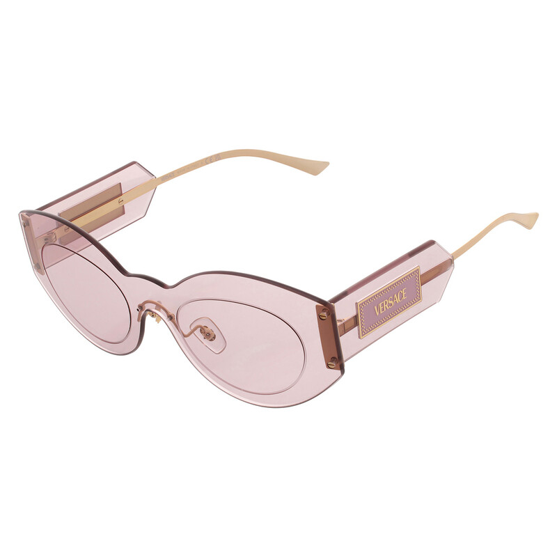 VERSACE サングラス＊メデューサ ラインストーン ピンクグラデーション＊ Versace Pink Gradient Grey Flash Geometric Unisex Sunglasses