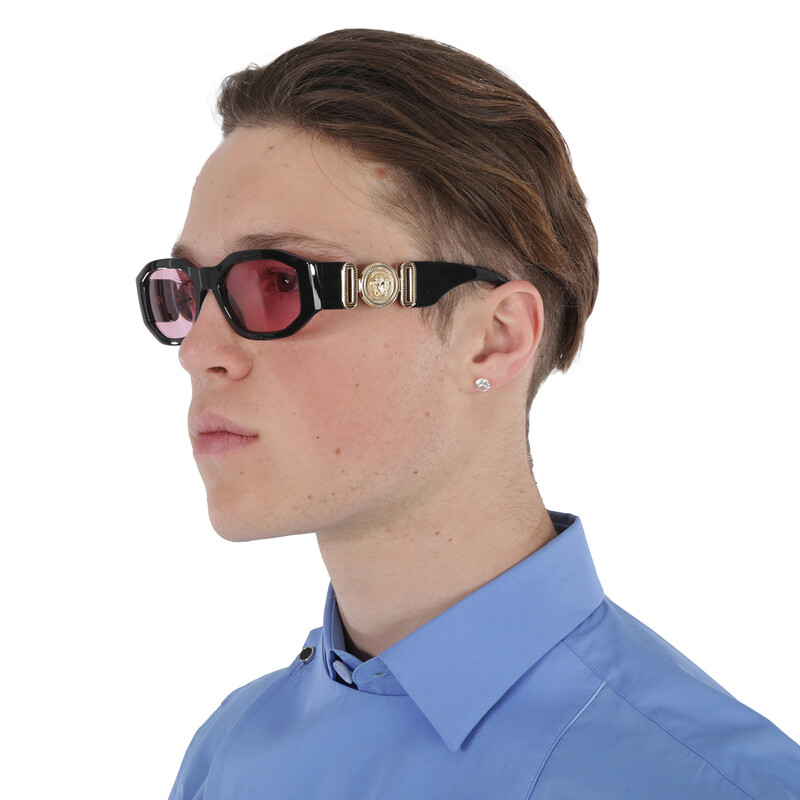 Versace Pink Geometric Unisex Sunglasses VE4361 GB1/84 53