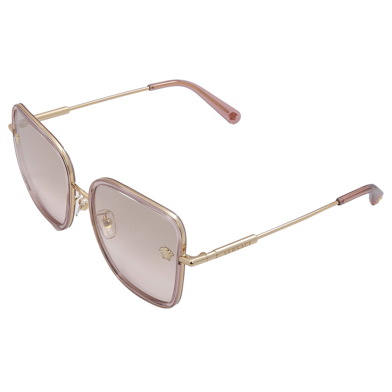 Versace Mod 2247 D 1483/7I Pink Brown Gold  Sunglasses Authentic Versace Women Transparent Pink/Gold-Tone Square Sunglasses  main image 4