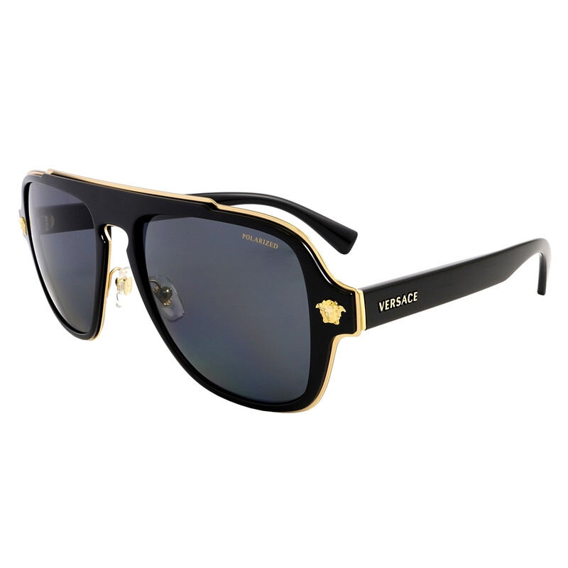 Versace Polarized Gray Navigator Men's Sunglasses VE2199 100281 56