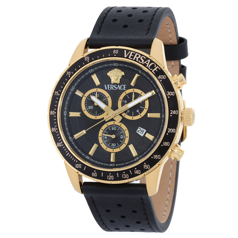 Versace Sport Chrono Quartz Black Dial Men