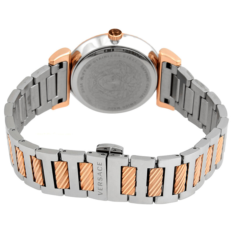 Versace V Motif Quartz Blue Dial Tw-toned Ladies Watch VERE02020
