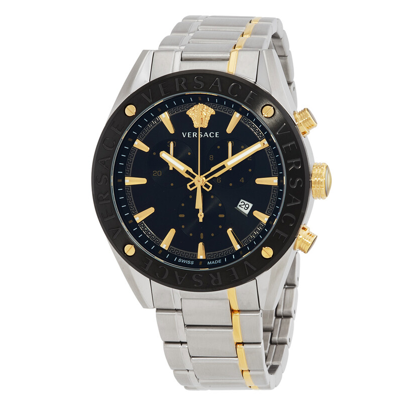 Versace V-Chrono Chronograph Quartz Black Dial Men's Watch
