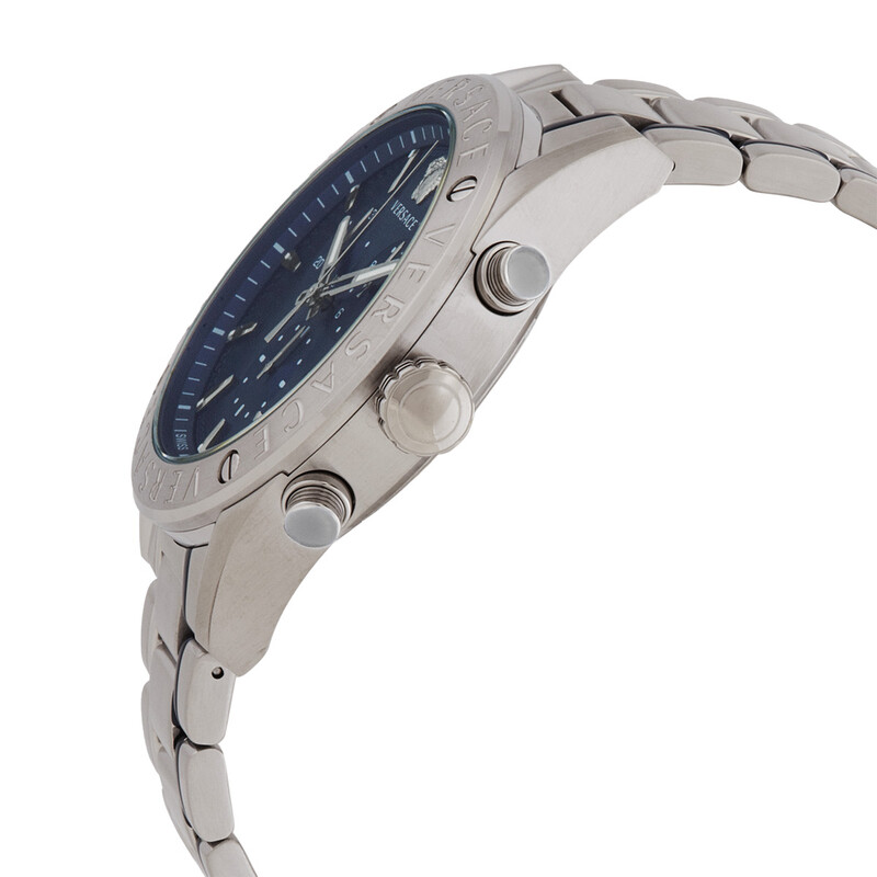 Versace V-Chrono Chronograph Quartz Blue Dial Men's Watch