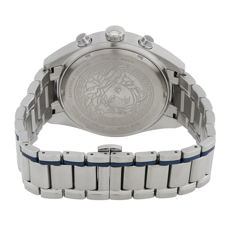 Versace V-Chrono Chronograph Quartz Blue Dial Men's Watch