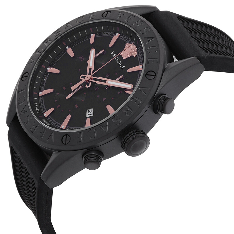 Versace V-Chrono Quartz Black Dial Men's Watch VEHB00419