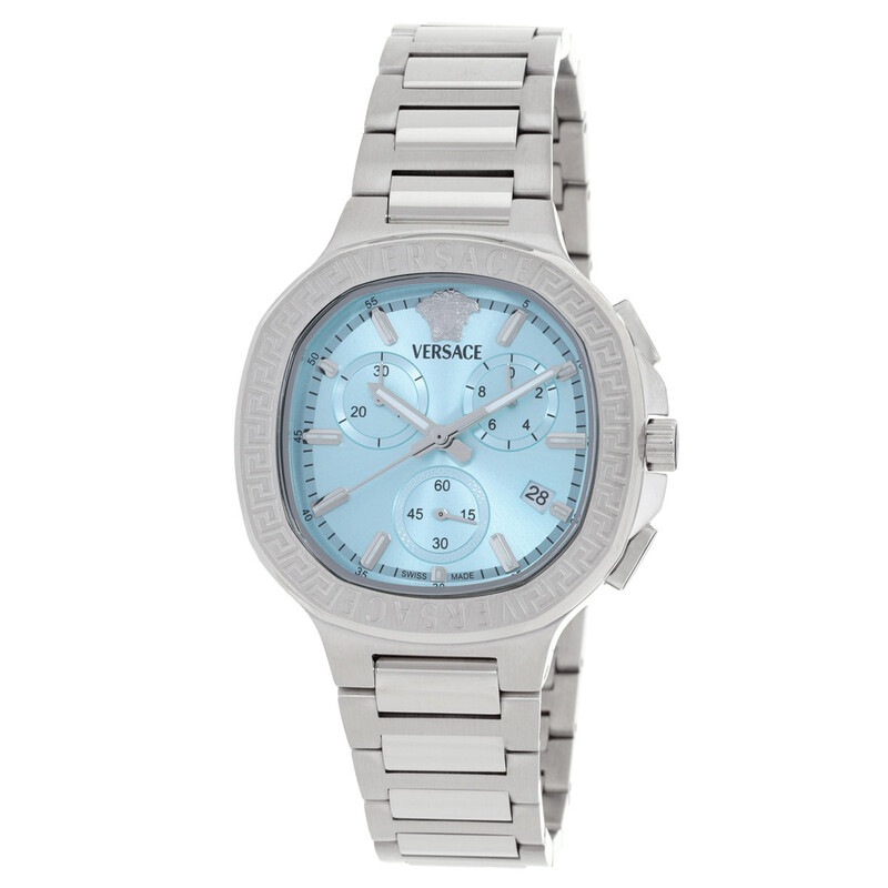 Versace V-Chrono Square Chronograph Quartz Turquoise Dial  display picture 2