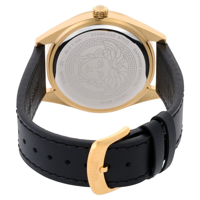 Versace V-Code GMT Quartz Black Dial Men's Watch VEAFA0224