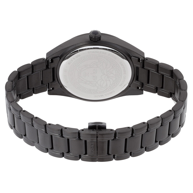 Versace V-Code GMT Quartz Black Dial Men's Watch VEAFA0824