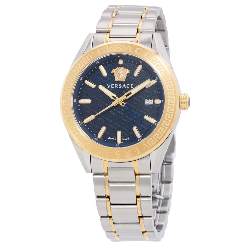 Versace V-Code Quartz Blue Dial Men's Watch VE6A00523