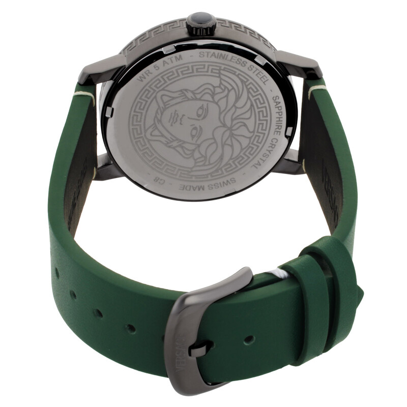 WEST. ウェッシャーツ 緑ver. Versace V-Helix Quartz Green Dial Men's Watch VE9G00224