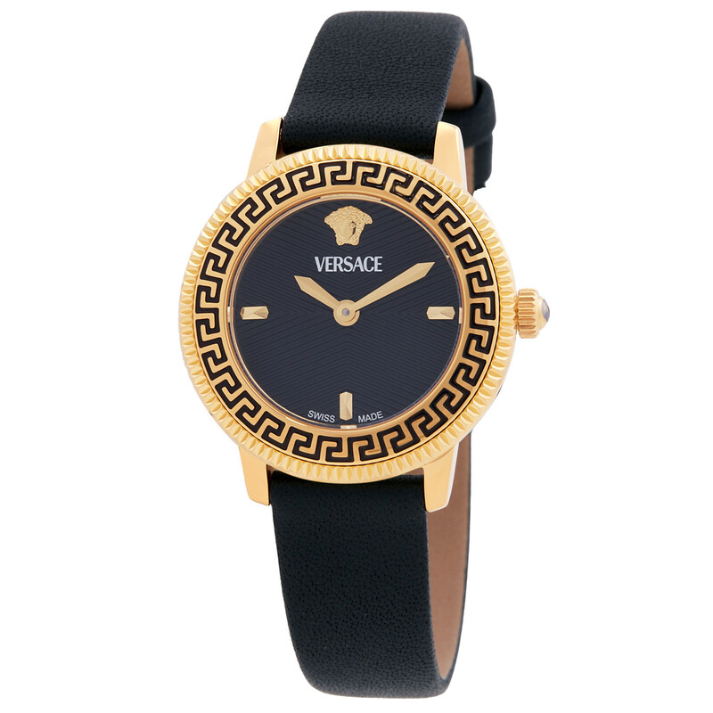 Versace V-Icon Quartz Black Dial Ladies Watch VEUCA0224 7630615167121 ...