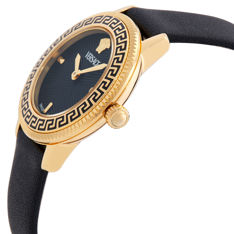 Versace V-Icon Quartz Black Dial Ladies Watch VEUCA0224