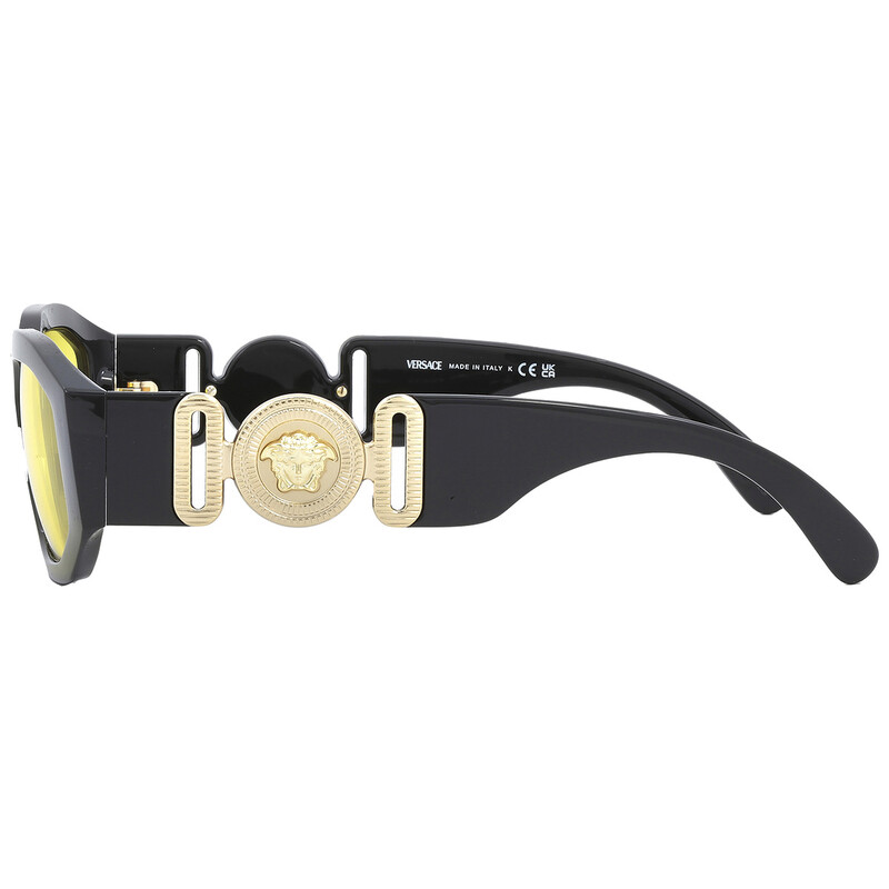Versace Yellow Geometric Unisex Sunglasses VE4361 GB1/85 53