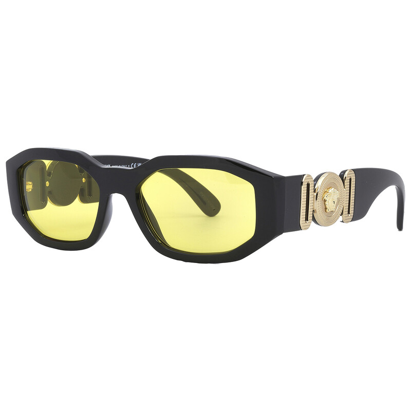 Versace Yellow Geometric Unisex Sunglasses VE4361 GB1/85 53