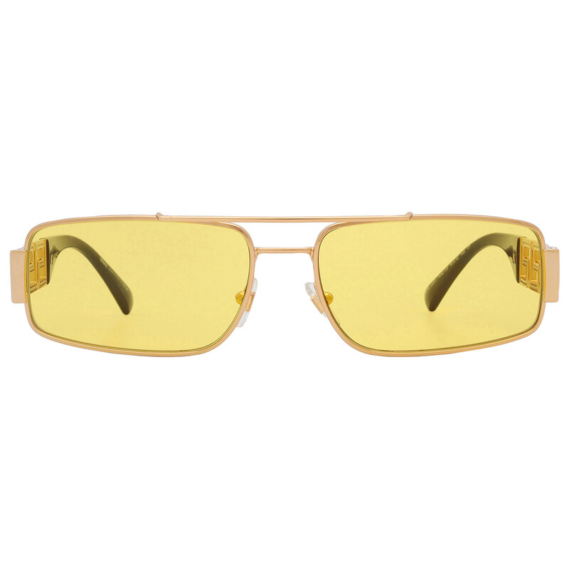 Versace Yellow Mirror Rectangular Men's Sunglasses VE2257 1002C9