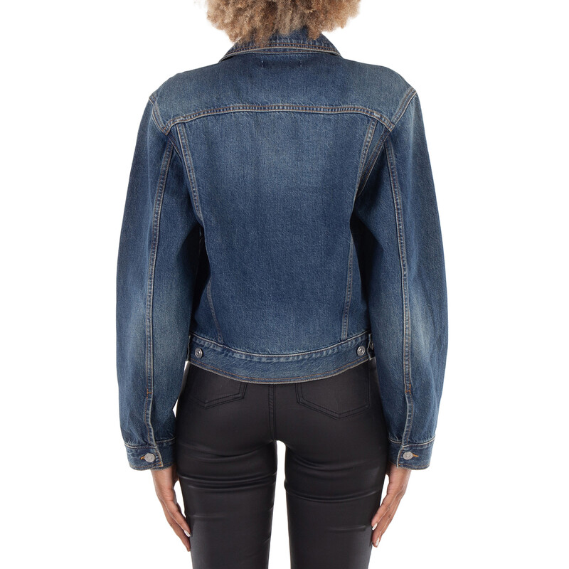 Victoria Beckham Cropped Denim Jacket, Brand Size 4 (US Size 0