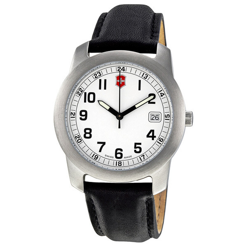 Victorinox Field White Dial Leather Men's Watch 26002.CB