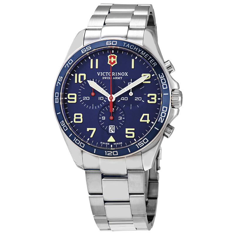ヒュージカスタム64 Victorinox Fieldforce Chronograph Quartz Blue Dial Men's Watch