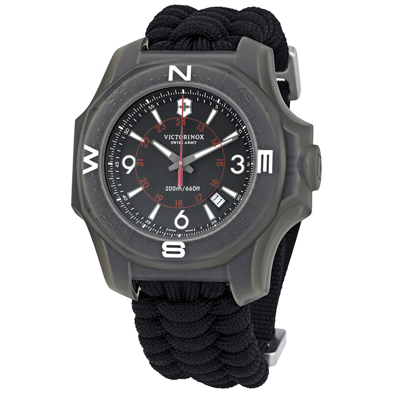 ロッチ Victorinox I.N.O.X. Carbon Black Dial Black Paracord Men's Watch
