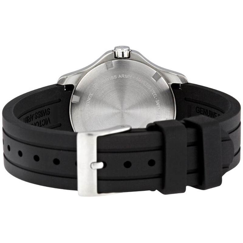 Victorinox Swiss Army Black Rubber Band Black Dial Ladies Watch