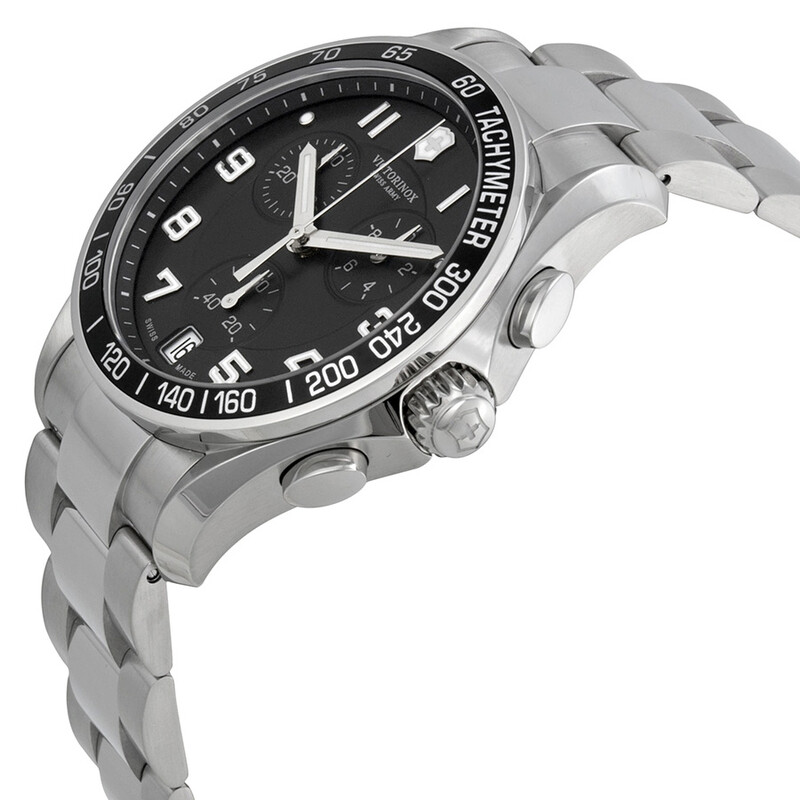 Swarovski ブラック クォーツ腕時計 Victorinox Swiss Army Chrono Classic Black Dial Men's Watch 241494