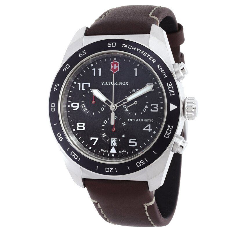 スミレ Victorinox Swiss Army Chronograph Quartz Black Dial Men's Watch