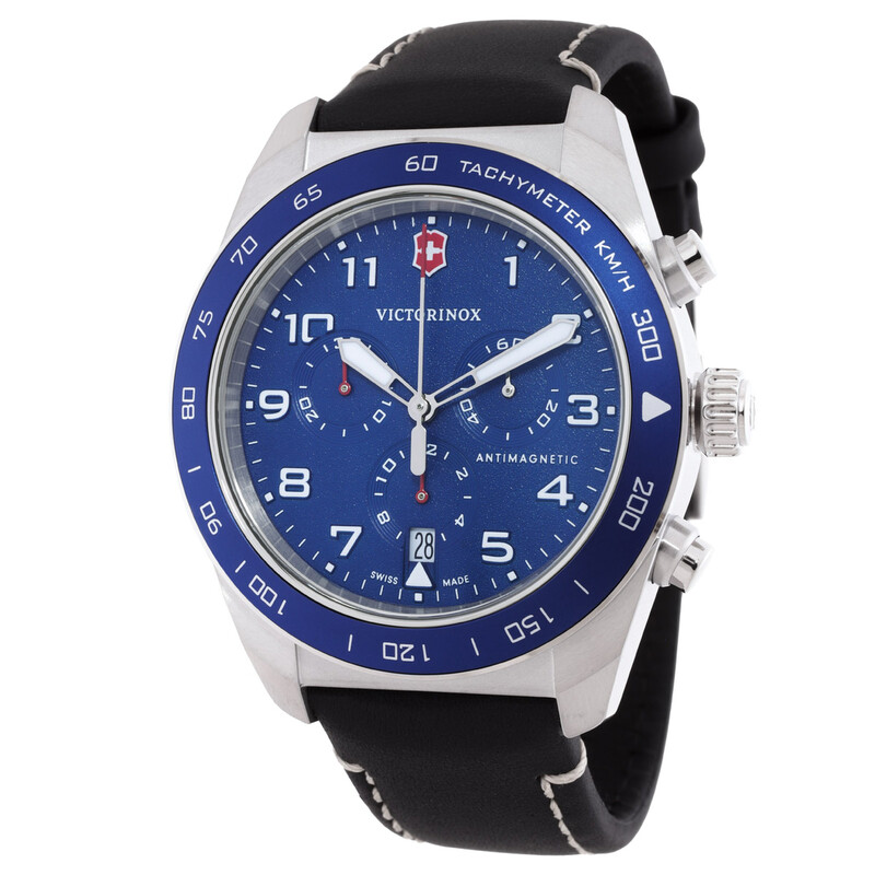 【T.O.】 Victorinox Swiss Army Chronograph Quartz Blue Dial Men's Watch