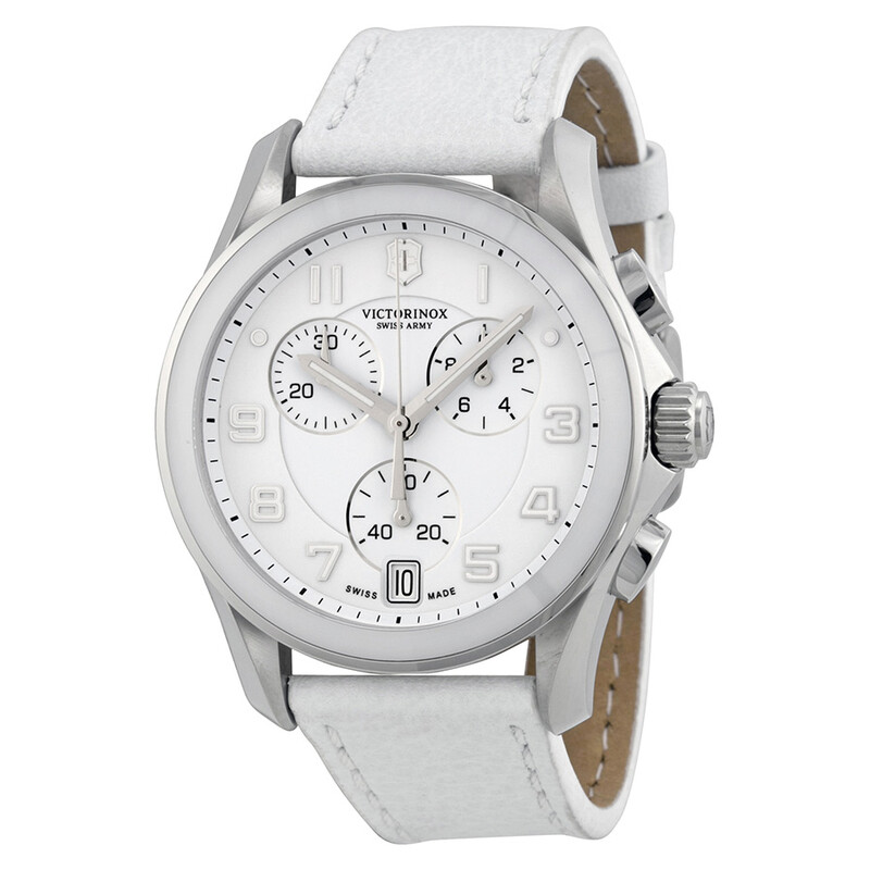 Victorinox Swiss Army Classic Chronograph White Dial white Strap