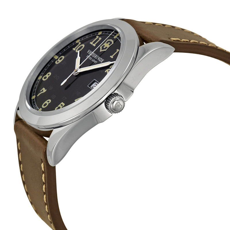 ミキ Victorinox Swiss Army Infantry Black Dial Men's Watch 241563