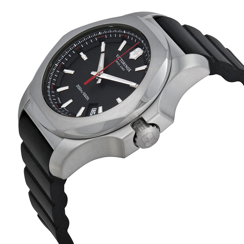 Victorinox Swiss Army I.N.O.X Black Dial Black Rubber Men's Watch