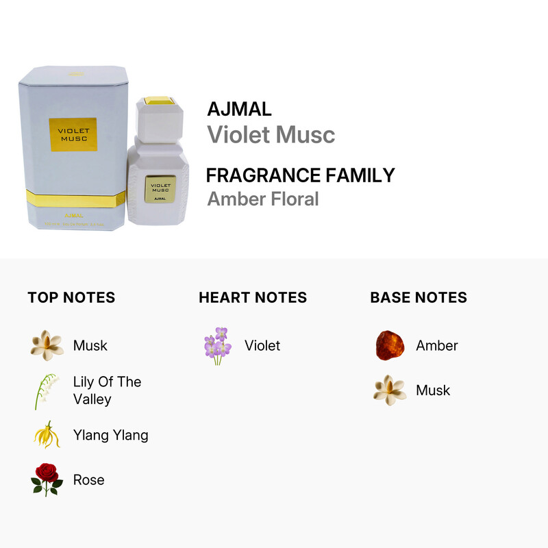 Ajmal Violet Musc by Ajmal for Unisex - 3.4 oz EDP Spray