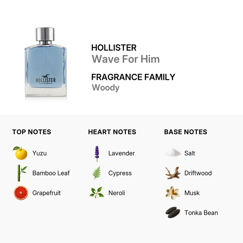 Hollister Wave For Him / Hollister EDT Spray 3.4 oz (100 ml) (m