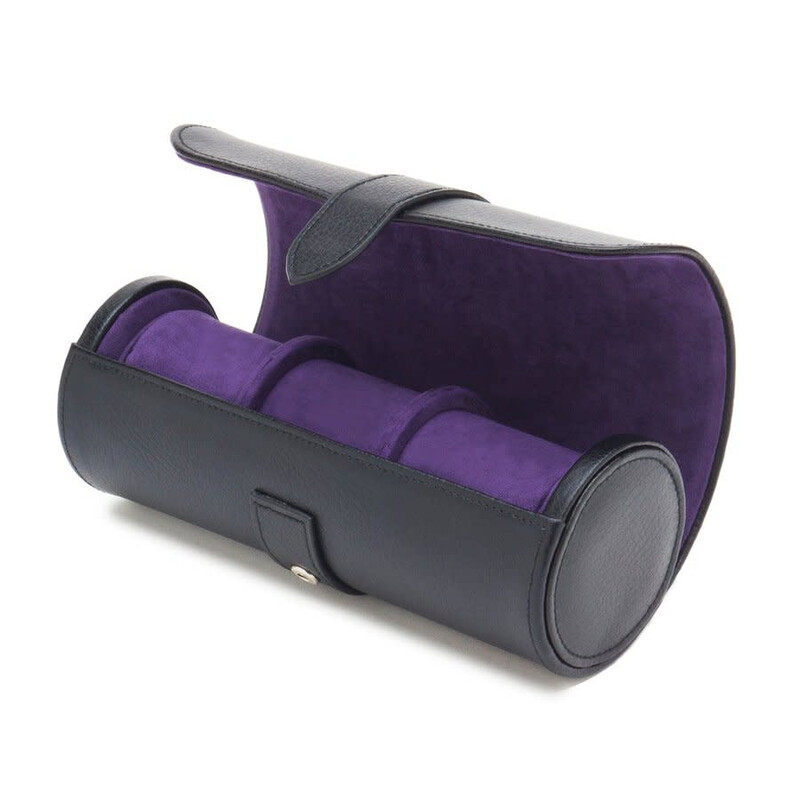 Wolf Blake Triple Watch Roll - Black/Purple 305028 