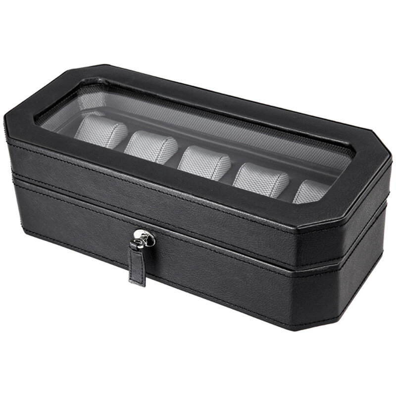 Wolf Design 5pc Black Watch Box 4583029 098152718904 - Men's